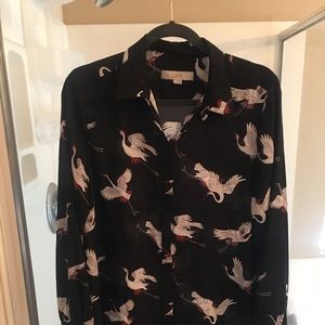 Loft bird print shirt